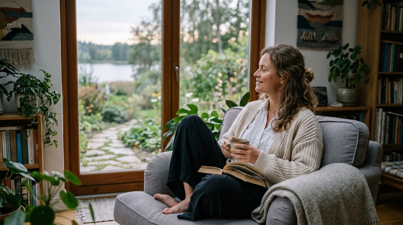 Žena v pokojnom prostredí